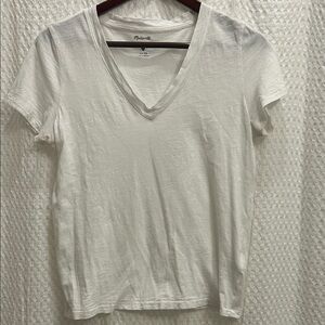 Madewell White Short Sleeve V-Neck Tee XS